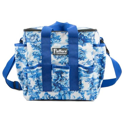 Jeffers Expression Deluxe Horse Grooming Bag – Large Zip Top Equestrian Tote w/Multiple Pockets, Handles & Adjustable Shoulder Strap, Padded Feet, Barn Essentials 11.5"x10.5"x8.5" - Equestrian Toile - color: Equestrian Toile