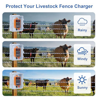 Electric Fence Enclosure Kit, Waterproof Box & 656FT Polywire Wire