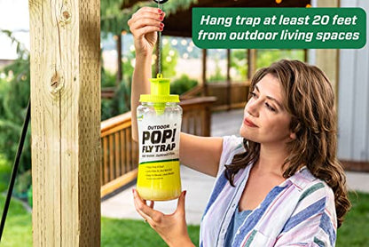 RESCUE! POP! Fly Trap – Large Reusable Fly Trap for Outdoor Use - 3 Pack