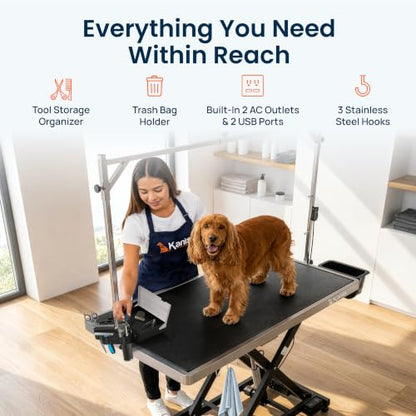 KANIS Professional Electric Dog Grooming Table - Heavy Duty - color: BLACK, size: 60"