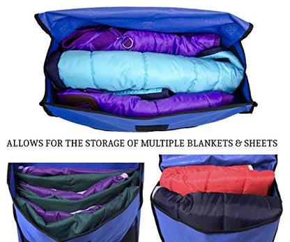 Derby Originals Premium Horse Blanket Storage Bag with Mesh Pockets - Includes Four Desiccant Pouches to Keep Blankets Fresh - color: Black