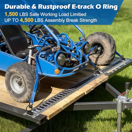 20 Pack E-Track O Rings, Steel E Track Tie Down Anchors Secure for Cargo Trailers Flatbeds Pickup Trucks (Black) - size: 20pcs black o rings