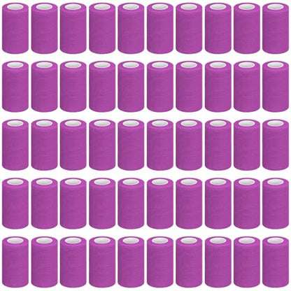 Treela 48 Pack Self Adhesive Wrap Bandage, Light Purple, 3 Inches x 5 Yards - color: Light Purple, size: 3 Inch X 5 Yards