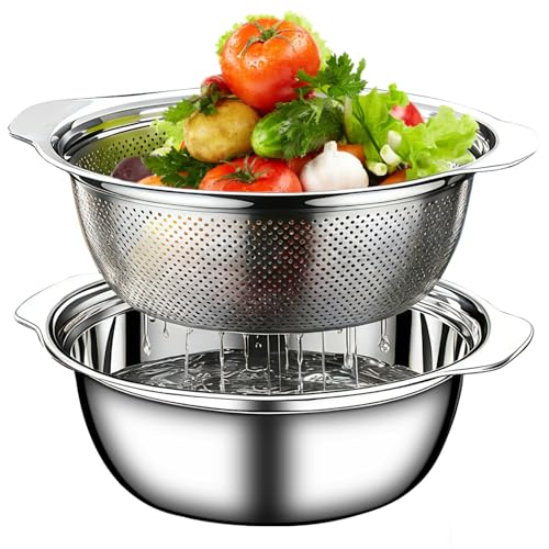 Stainless Steel Colander, 2.5 QT 9.85 Inch Colander for Kitchen with Handle - size: 2.5 QT