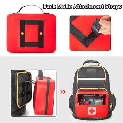 Marscamd Waterproof Empty First Aid Bag with a Detachable Panel - color: Red