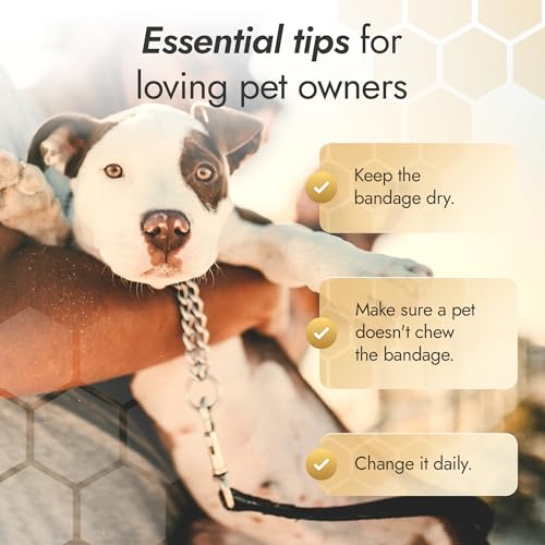Self-Adhesive Elastic Dog Bandages for Wounds Protect from Licking, Dirt and Scratching – Set of Wraps from Natural Rubber Latex – Dog Bandage for Large & Small Pets – 5 х 5 cm + 2 х 10 cm Rolls - size: 5 pcs x 5 cm + 2 pcs x 10 cm