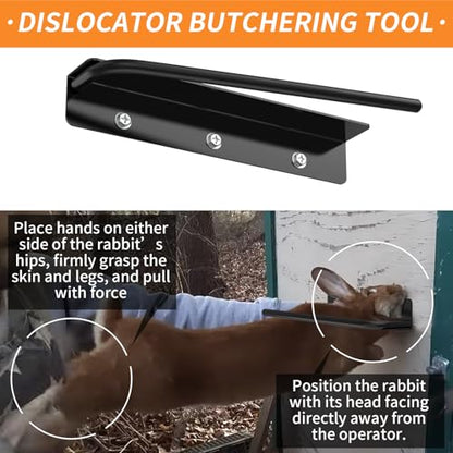 Heavy Metal Rabbit Dispatch Dislocator & Skinning Tool Set – Cervical Dislocation Tool for Humane Butchering, Ideal for Processing Rabbits, Squirrels, and Other Small Animals - style: Dispatch Tool & Skinning Tool