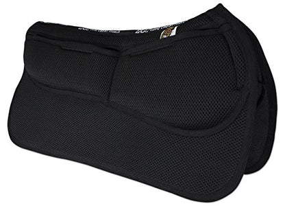 ECP Equine Comfort Products Non-Slip Breathable 3D Mesh Western Saddle Pad with Adjustable Memory Foam for Impact Protection & Saddle Fit, Lightweight & Ventilated for Horse Comfort, Black