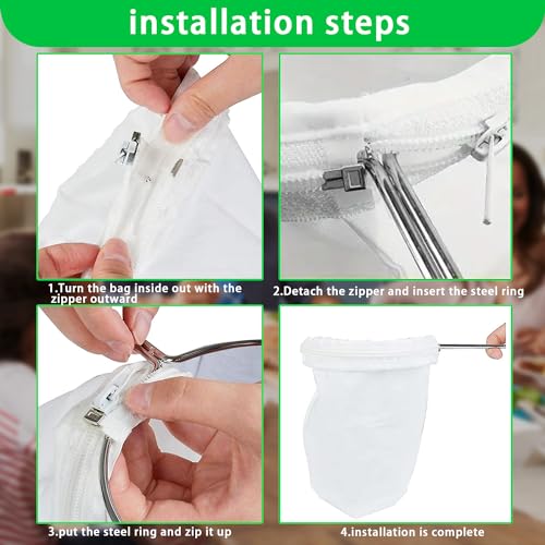 Ultra Fine Mesh Strainer with Stainless Steel Handle, Reusable Food Grade Juice Strainer, Cheesecloth Strainer with Zipper for Nut Milk, Coffee, Butter, Juices and Cheese (Small Size) - size: Small