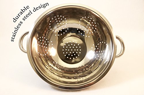 EXCELSTEEL Heavy Duty Stainless Steel Colander 5 Qt | Easy Grip Handles | Self-Draining Base | Mirror Polished | Dishwasher Safe | Pack of 1 - size: 5 Qt (Pack of 1)