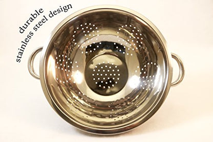 EXCELSTEEL Heavy Duty Stainless Steel Colander 5 Qt | Easy Grip Handles | Self-Draining Base | Mirror Polished | Dishwasher Safe | Pack of 1 - size: 5 Qt (Pack of 1)
