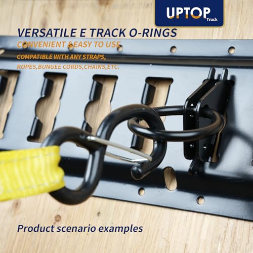 UPTOP Heavy-Duty Steel O-Ring 4500Lbs Break Strength - E Track Accessories Tie-Down Anchors for E-Track Tie-Down System，Secure Motorcycles, Cargo Loads, Bikes in Trailers, Pickups, Vans, Trucks 10PCS
