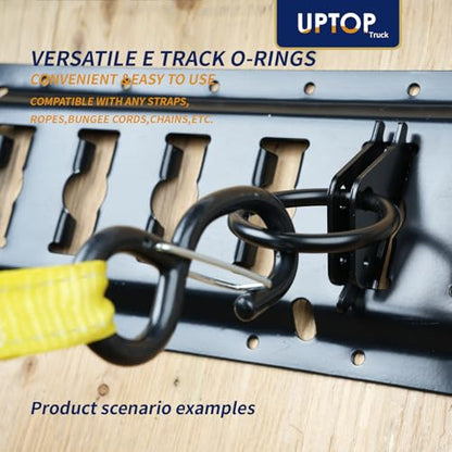 UPTOP Heavy-Duty Steel O-Ring 4500Lbs Break Strength - E Track Accessories Tie-Down Anchors for E-Track Tie-Down System，Secure Motorcycles, Cargo Loads, Bikes in Trailers, Pickups, Vans, Trucks 10PCS