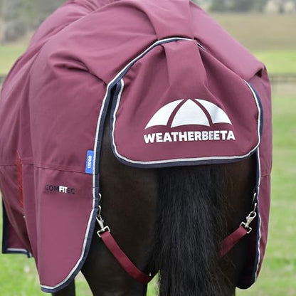 WeatherBeeta ComFiTec Essential Turnout Combo 220g, Burgundy/Navy, 69" - color: Burgundy/Navy, size: 69"