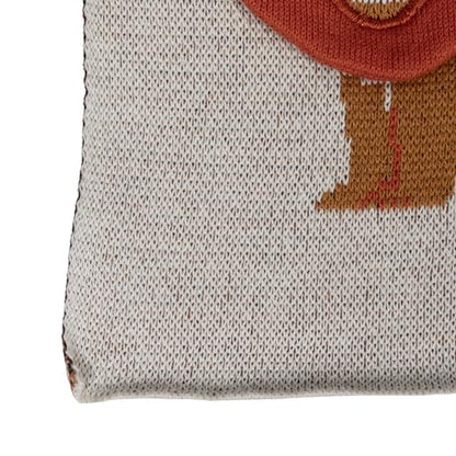 Creative Co-Op Cotton Knit Baby Blanket with Lions, 40" L x 32" W - color: Tigers, size: 40" L x 32" W