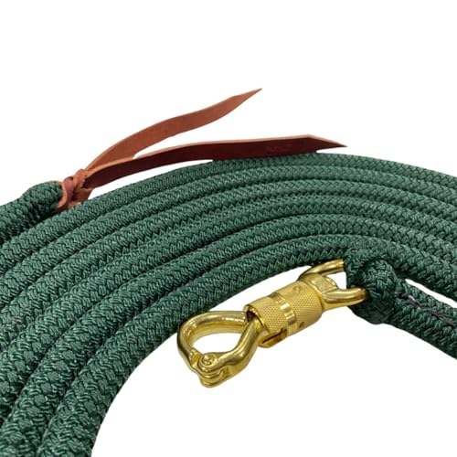 PARELLI 22 Foot Line Ground Training Rope - Strong Everyday Use All-Purpose Large Horse Lead Rope with Loop & Latigo Popper | 9/16" Diameter Smooth Yachting Braid, Green - color: Green