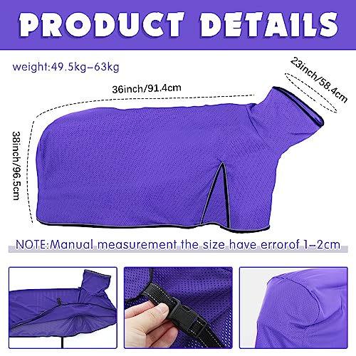 Silkfly 2 Pcs Sheep Blanket Mesh Medium Goat Adjustable Strap, Blue, Purple - color: Blue, Purple