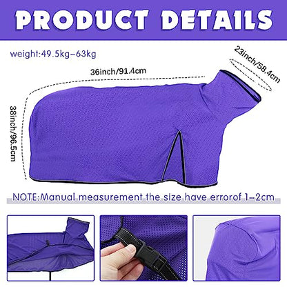 Silkfly 2 Pcs Sheep Blanket Mesh Medium Goat Adjustable Strap, Blue, Purple - color: Blue, Purple