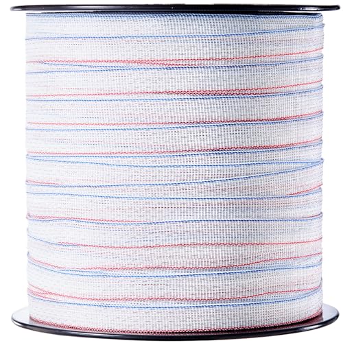Happybuy Electric Fence Tape, 1640Ft 500M Polytape Fencing Hot Wire, 3/4" Width 6 Stainless Steel Strands for Reliable Conductivity, UV & Rust Resistance, Portable Polywire for Horse Cattle Livestock