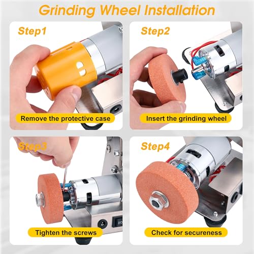 Mini Belt Sander for Knife Making, 3 IN 1 Electric Power Bench Belt Sanders | 7 Adjustable Speed Knife Sharpener Knife Polishing Kit for DIY Metal Woodworking Knife Making (Vertical) - style: Vertical Belt Sander