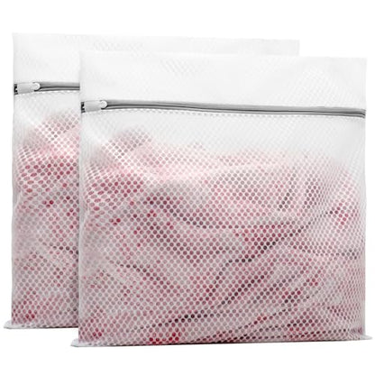 Muchfun 2Pcs Durable Honeycomb Mesh Laundry Bags for Delicates 24x24 Inches - size: 2 XX-Large