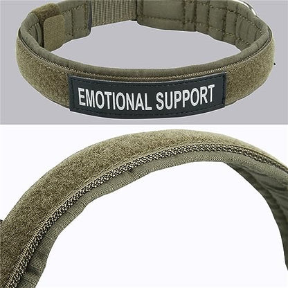 EXCELLENT ELITE SPANKER Tactical Nylon Padded Medium Dog Collar Adjustable - color: Ranger Green, size: M-(15.4"-19.3")