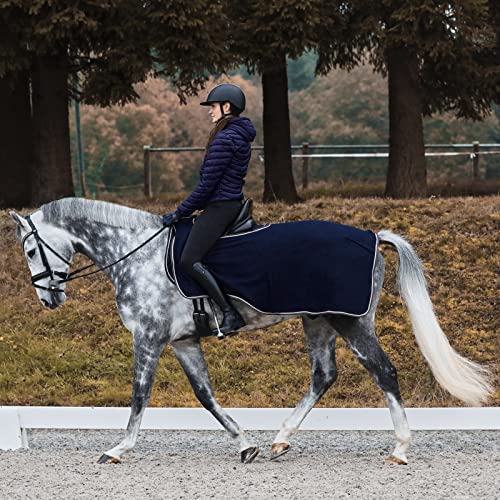 Horze Kiel Riding Blanket with Fleece - Dark Navy - 72 in - color: Dark Navy, size: 72 in