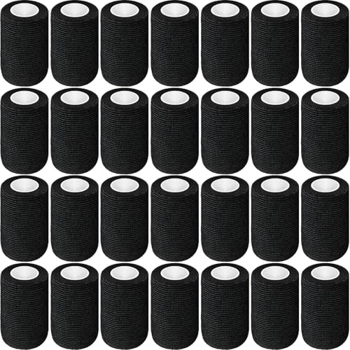 Treela 36 Pcs Self Adherent Bandage 3" X 5 Yard Wrap Breathable - color: Black, size: 3" X 5 Yard
