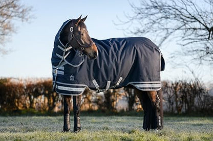 LeMieux Arika Storm-Tek 350g Turnout Blanket - 1200D - Detachable Neck Included - Navy - 72" - size: 72"