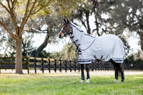 LeMieux Arika Armour-Tek Fly Blanket - UV Protection - Detachable Neck - Extended Belly Strap - Grey - 63" - color: Grey, size: 63"