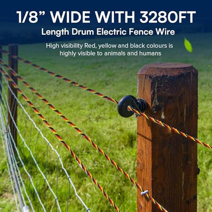 My Animal Command 1/8 Inch Thick Polywire Electric Fence 3280 Feet/1000m