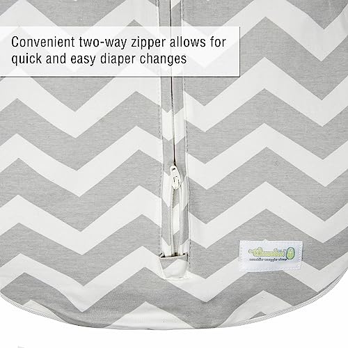Woombie Grow with Me Baby Swaddle, Convertible Swaddle Fits Babies 0-9 Months, Expands to Wearable Blanket for Babies up to 18 Months, Sleepy Grey Chevron - color: Sleepy Grey Chevron, style: Grow With Me