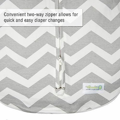 Woombie Grow with Me Baby Swaddle, Convertible Swaddle Fits Babies 0-9 Months, Expands to Wearable Blanket for Babies up to 18 Months, Sleepy Grey Chevron - color: Sleepy Grey Chevron, style: Grow With Me