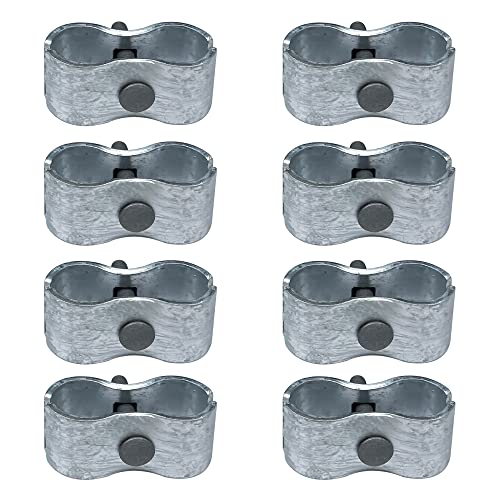HITTITE 8 Set Dog Kennel Panel Clamps, Chain Link Fence Panel Clamps for Round Pipe Panel Frame with 1-3/8"/32mm Diameter, Saddle Clamps for Dog Kennels & Chain Link Fence. - size: 1-3/8"