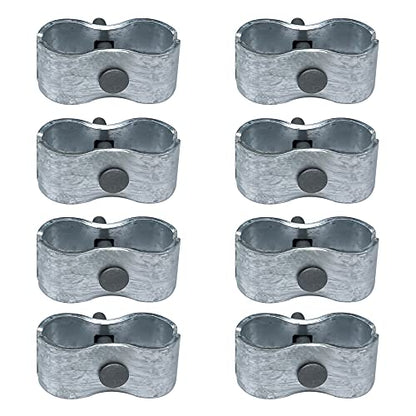 HITTITE 8 Set Dog Kennel Panel Clamps, Chain Link Fence Panel Clamps for Round Pipe Panel Frame with 1-3/8"/32mm Diameter, Saddle Clamps for Dog Kennels & Chain Link Fence. - size: 1-3/8"