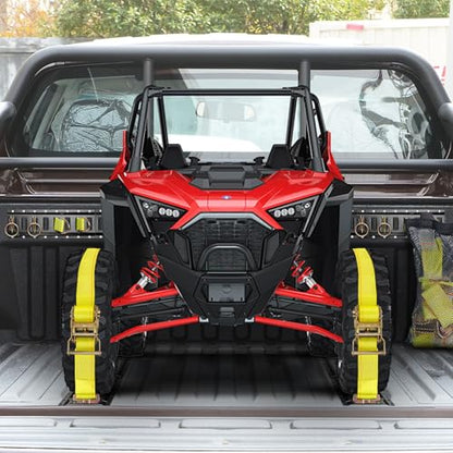 E Track Tie-Down Rail Kit, Trailer Tie Downs, 31 Pcs Set Etrack kit | 4 Rails , 4 Rope Tie Offs, 4 O Ring Anchors, 2 10ft straps, Securing Accessories for Garages, Vans, Trailers, Cargo (Yellow) - color: Yellow
