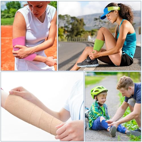Treela 36 Pcs Self Adherent Bandage 4" X 5 Yard Wrap Breathable - color: Classic Color, size: 4" X 5 Yard