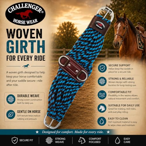 Horse Western 27 Strand Double Weave Two-Tone Mohair Roper Cinch 97RT11 - size: 34"