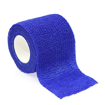 Self Adhesive Bandage Wrap Animal Cohesive Bandage Self Adherent Wrap First Aid Tape for Dogs Cats Horses Birds & Wrist Healing Ankle Sprain Swelling - color: 2 Inch Dark Blue 12 Rolls