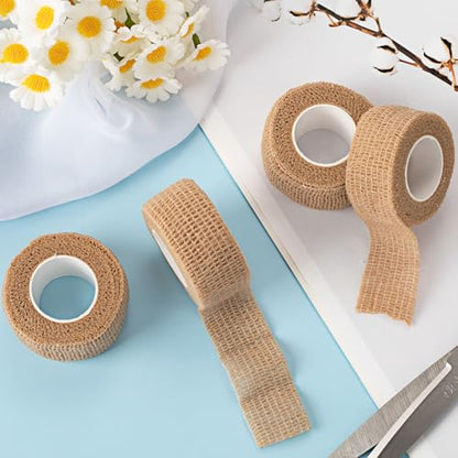 4 Rolls 1 Inch Self Adhesive Bandage Wrap, Beige - color: Beige