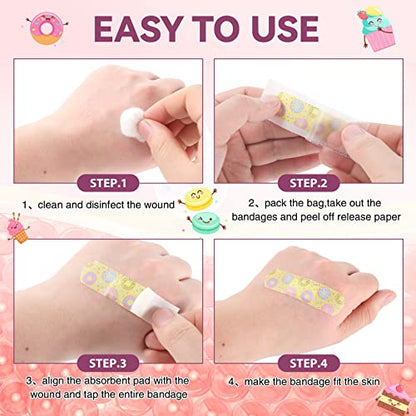 Panelee 120 Pcs Kids Bandages Bulk Waterproof Flexible, Cute Style - style: Cute Style