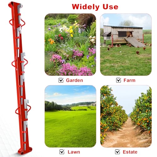 5ft Woven Wire Fence Stretcher Bar with 6 Wedge,Field Fence Stretcher | Heavy Duty Carbon Steel Fence Stretcher Tool, Wire Stretcher Fence Post for Fixing Fences - size: 5FT