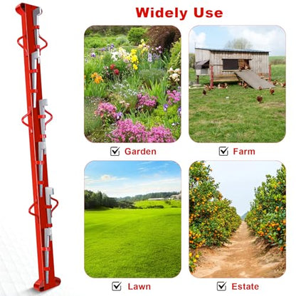 5ft Woven Wire Fence Stretcher Bar with 6 Wedge,Field Fence Stretcher | Heavy Duty Carbon Steel Fence Stretcher Tool, Wire Stretcher Fence Post for Fixing Fences - size: 5FT
