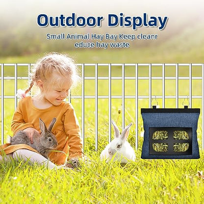 Rabbit Hay Feeder Bag Guinea Pig Hanging Hay Feeding Bag Storage Dispenser for Chinchilla Hamster Bunny Small Animal Pet