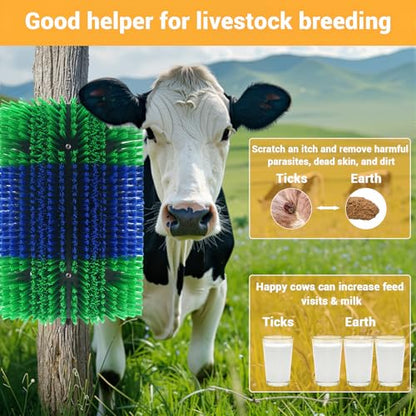 Garvee Livestock Scratch Brushes, Horse Scratcher Full Massage Grooming Brush Kit, Hard Silk Ranch Cow Brush Relieve Itching on the Back of Livestock for Horse Cow Cattle Sheep Pig Goat