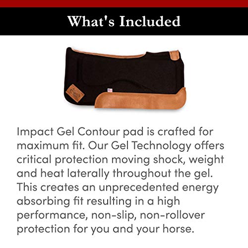 Impact Gel Contour Felt Saddle Pad - color: Black, size: 32 inches (with 3/4 inch pad)