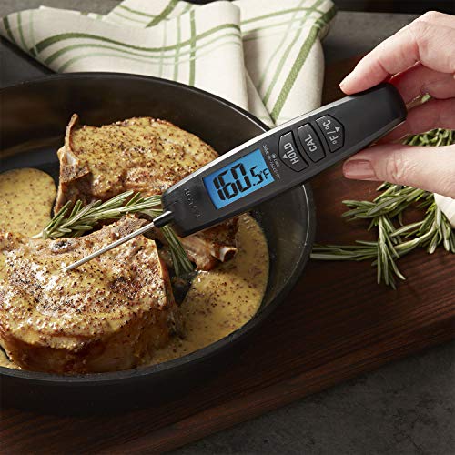 Taylor Digital Turbo Instant Read Thermocouple Meat Food Grill BBQ Cooking Kitchen Thermometer, Folding Probe, Black (Pack of 12) - color: Black, size: 1 EA (Pack of 12)
