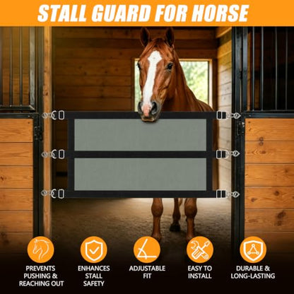 Horse Stall Guard 35.5-47In Aisle Guard Adjustable Horse Stall Gate - size: 35.5-47 in
