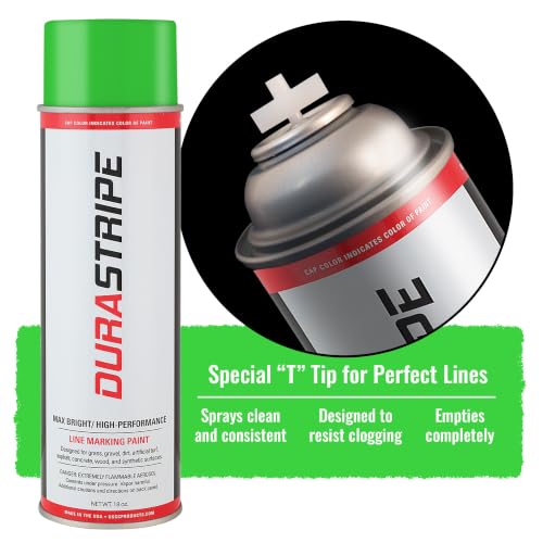 Athletic Field Marking Paint - (CASE) 12/18 Ounce Cans. The Most durable line marking paint available! Several colors to choose from. (Fluorescent Green) - color: Fluorescent Green