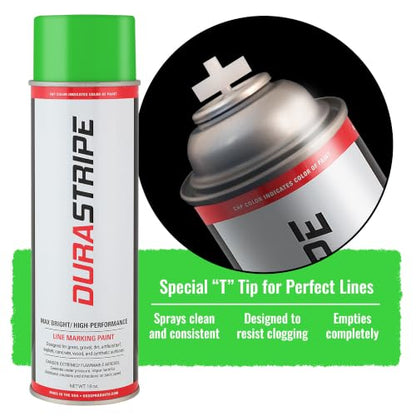 Athletic Field Marking Paint - (CASE) 12/18 Ounce Cans. The Most durable line marking paint available! Several colors to choose from. (Fluorescent Green) - color: Fluorescent Green
